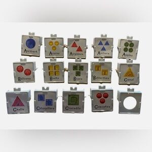 Cranium Cariboo Game Replacement Parts 15 Hinge Doors- 14 Double Sided Cards 2”